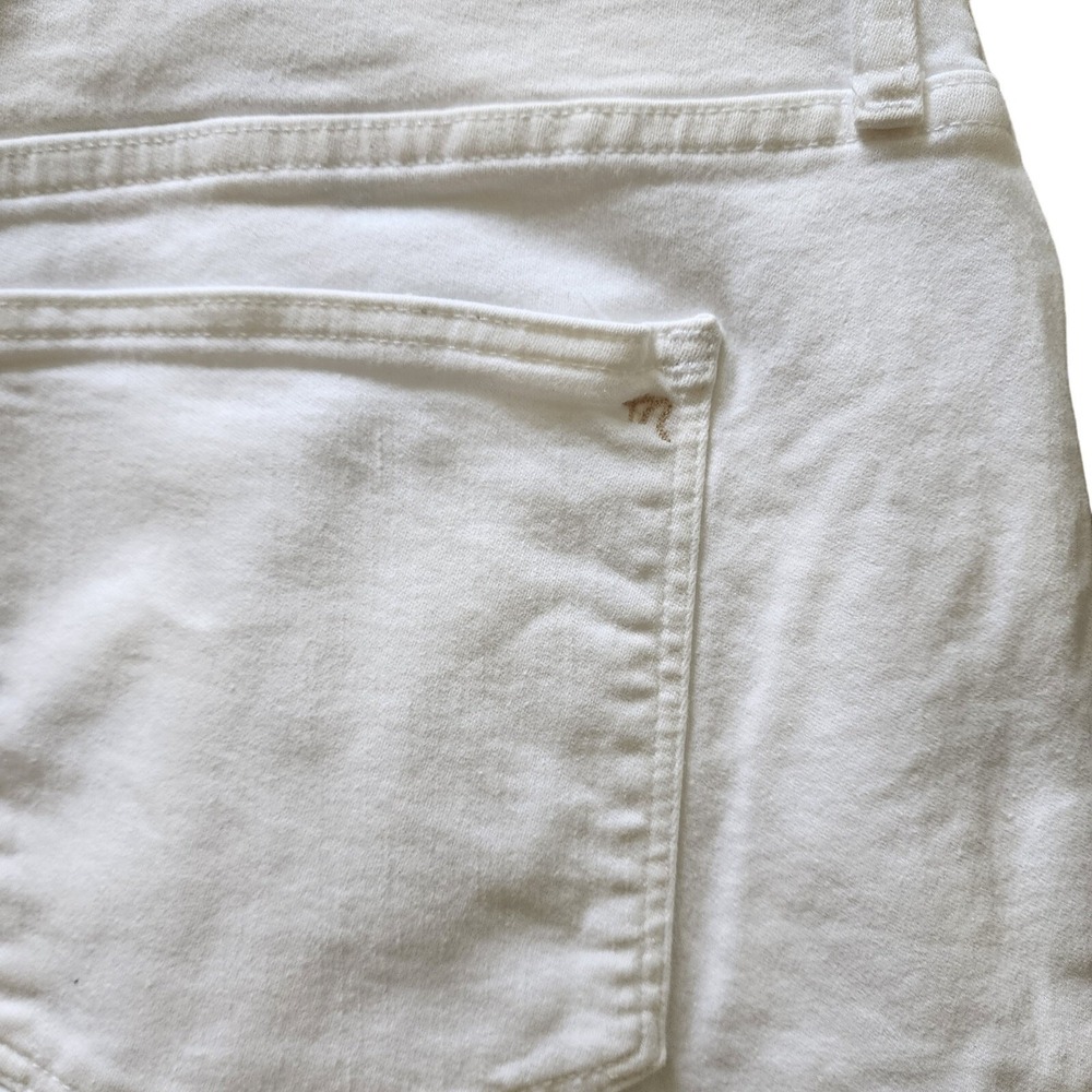 Madewell 10" High-Rise Skinny Jeans White Button‎ Fly Raw Hem Womens 35 Petite - Picture 7 of 11